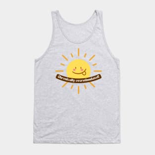 Chronically Overstimulated Silly Sun Design - ADHD and Neurodiverse Pride and Awareness Tank Top